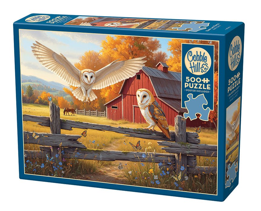 Barn and Owls 500 Piece Jigsaw Puzzle | Cobble Hill - Jigsaw Puzzles - The Puzzle Center