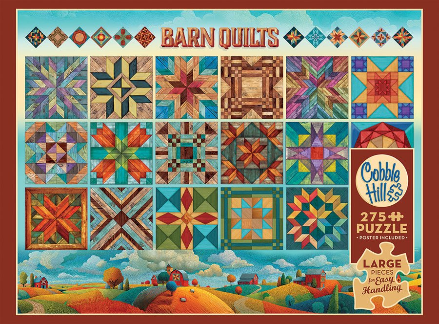Barn Quilts Easy Handling 275 Piece Jigsaw Puzzle | Cobble Hill - Jigsaw Puzzles - The Puzzle Center