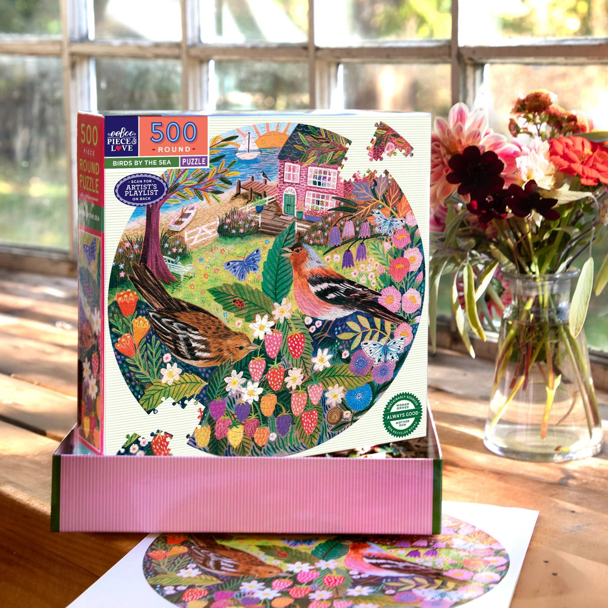 Birds by the Sea 500 Piece Jigsaw Puzzle | eeBoo - Jigsaw Puzzles - The Puzzle Center
