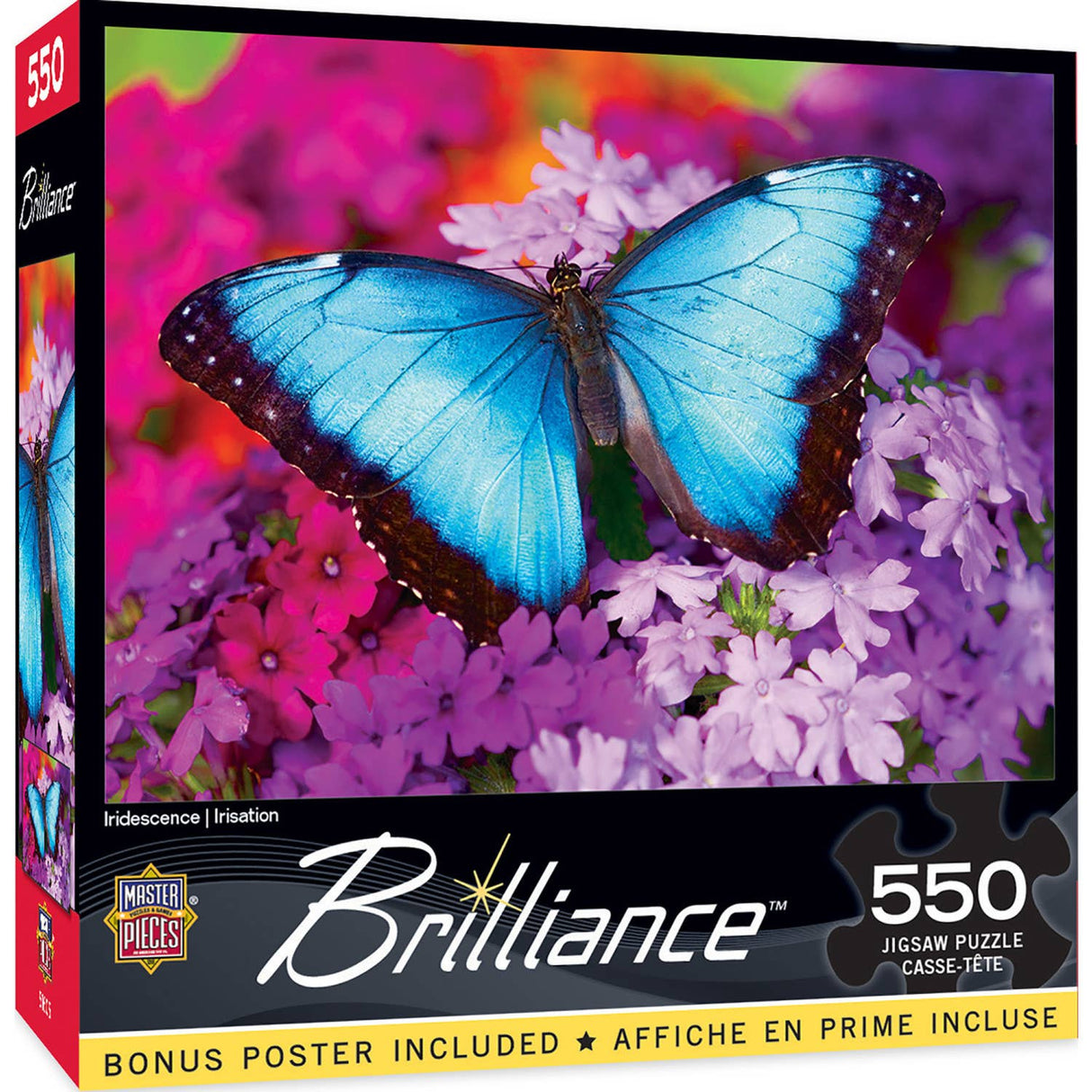Brilliance - Iridescence 550 Piece Puzzle by MasterPieces | Stunning Blue Butterfly Jigsaw Puzzle - Masterpieces Puzzles - Jigsaw Puzzles - The Puzzle Center -