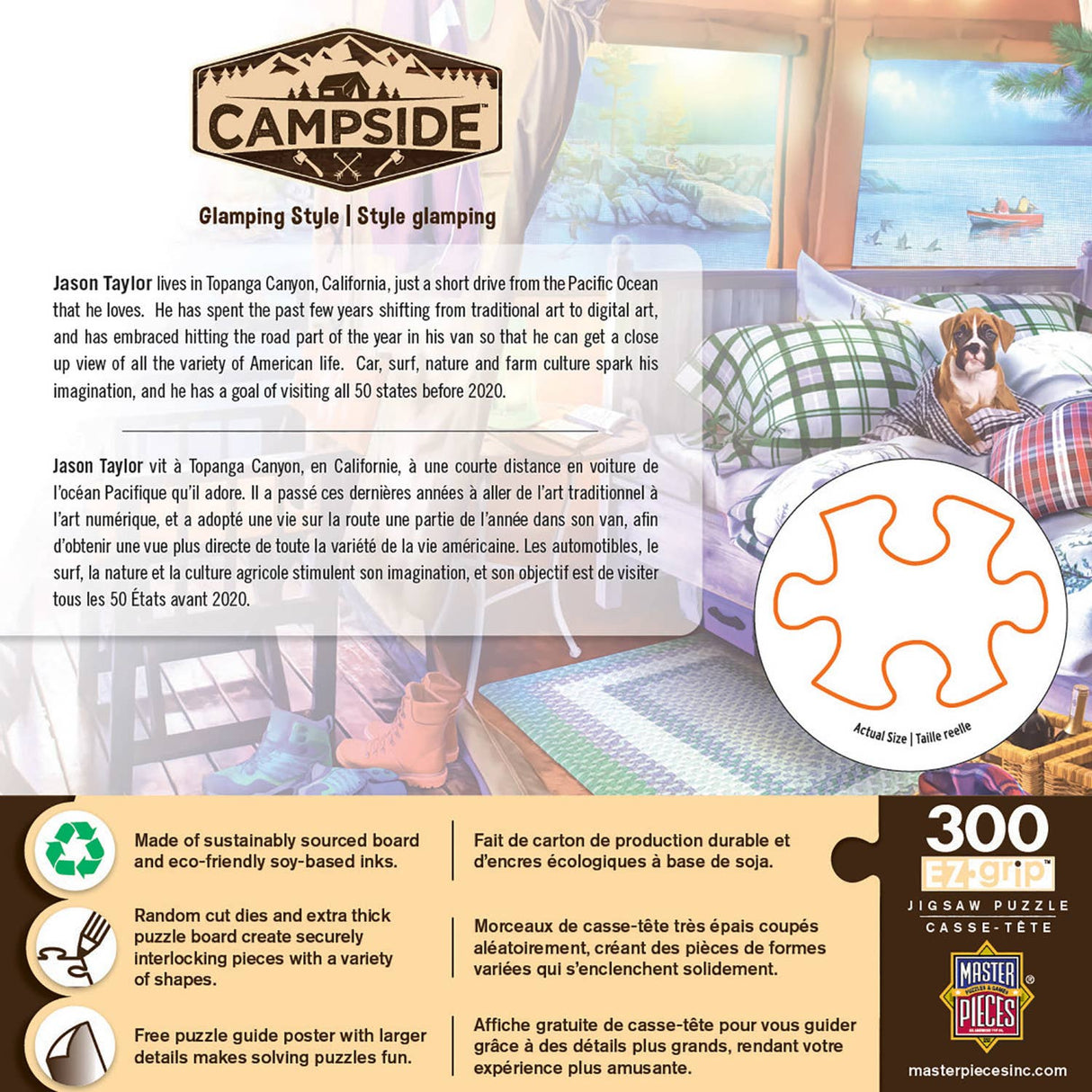 Campside - Glamping Style 300 Piece EZ Grip Puzzle by MasterPieces - Masterpieces Puzzles - Jigsaw Puzzles - The Puzzle Center -