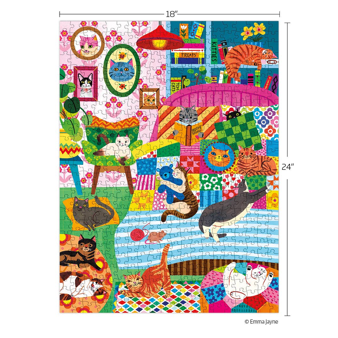 Cat Nap Stories 500 Piece Jugsaw Puzzle | WerkShoppe - Jigsaw Puzzles - The Puzzle Center