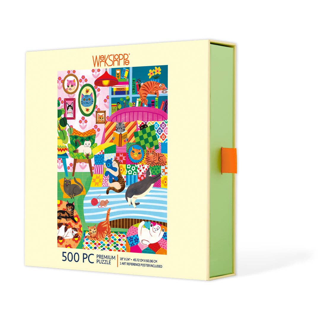 Cat Nap Stories 500 Piece Jugsaw Puzzle | WerkShoppe - Jigsaw Puzzles - The Puzzle Center