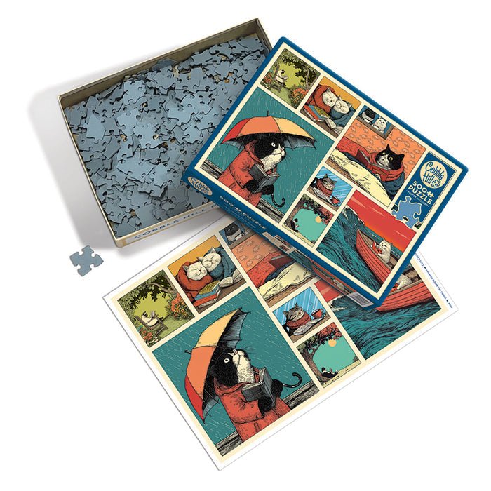 Cats Chillin With Books 500 Piece Jigsaw Puzzle | Cobble Hill - Jigsaw Puzzles - The Puzzle Center
