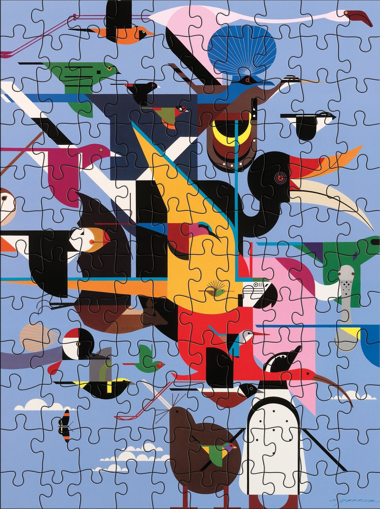 Charley Harper 120 Piece Double Sided Jigsaw Puzzle Set | Pomegranate - Jigsaw Puzzles - The Puzzle Center