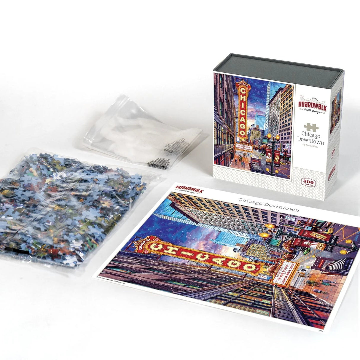 Chicago Downtown 500 Piece Puzzle by Boardwalk - Boardwalk - Jigsaw Puzzles - The Puzzle Center -