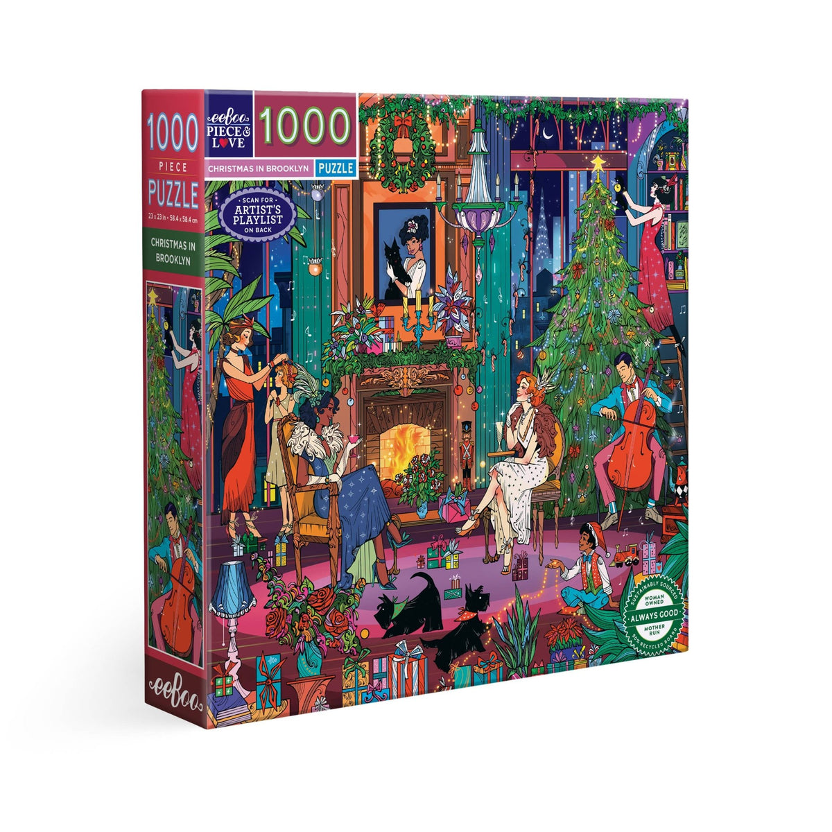 Christmas in Brooklyn 1000 Piece Jigsaw Puzzle | eeBoo - Jigsaw Puzzles - The Puzzle Center