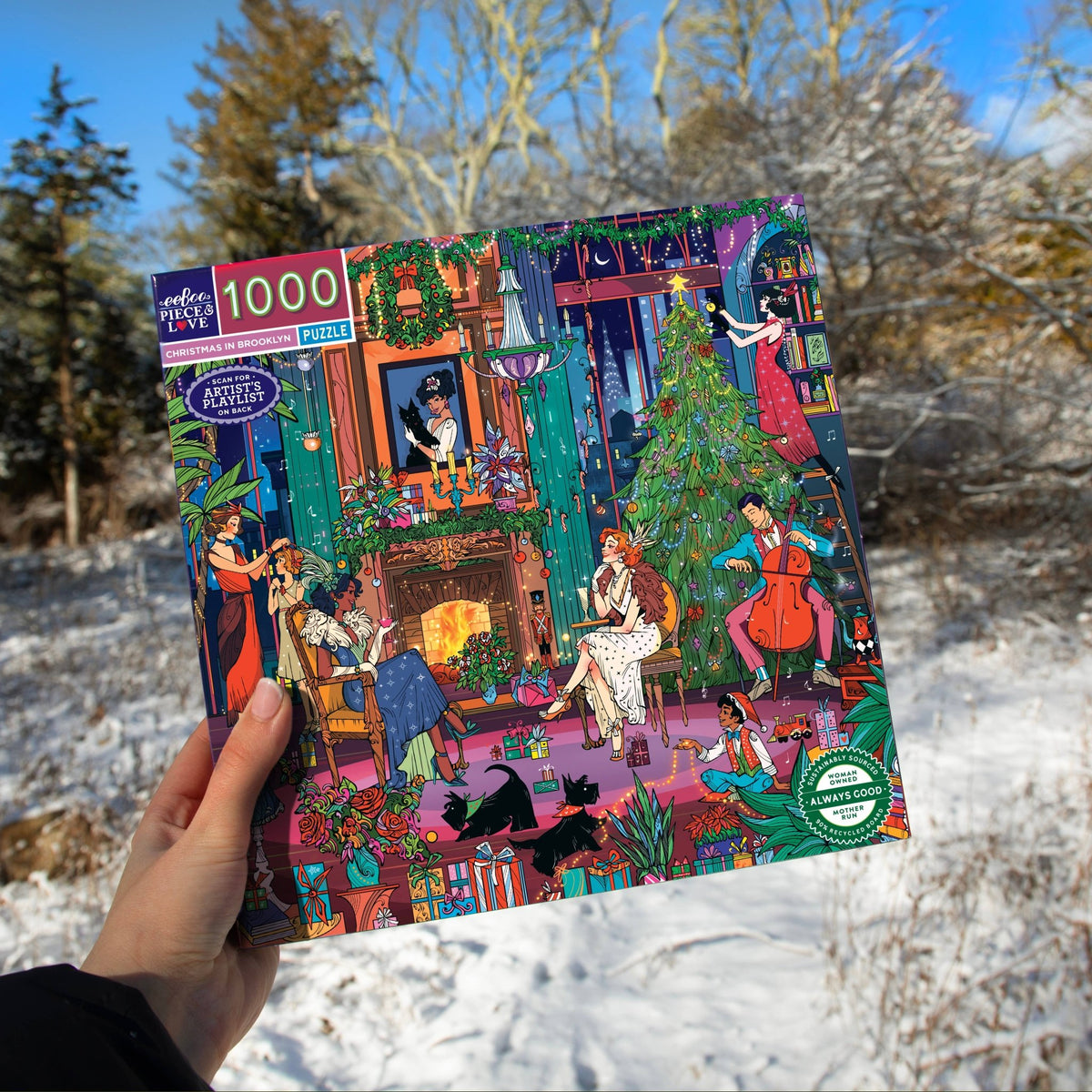 Christmas in Brooklyn 1000 Piece Jigsaw Puzzle | eeBoo - Jigsaw Puzzles - The Puzzle Center