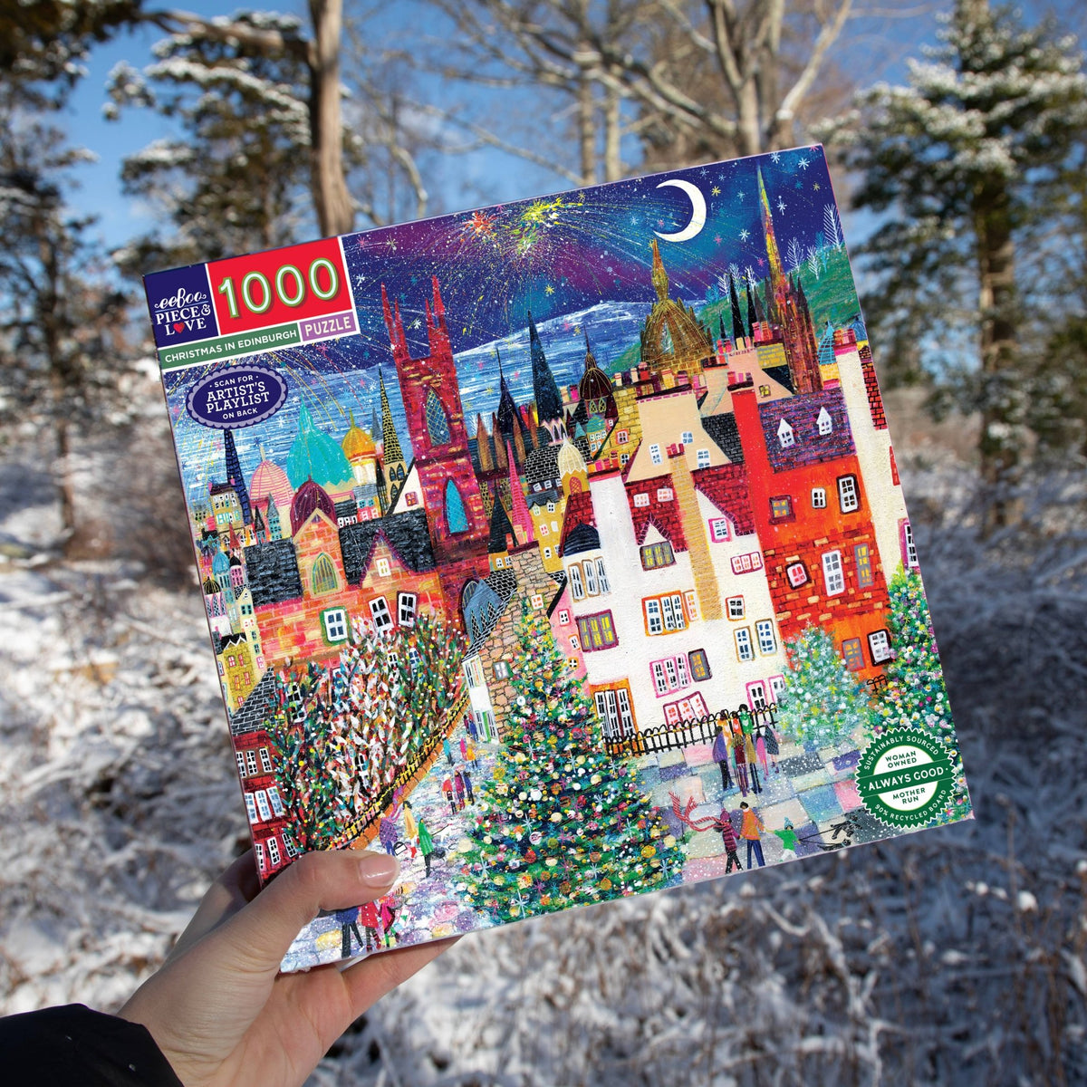 Christmas in Edinburgh 1000 Piece Jigsaw Puzzle | eeBoo - Jigsaw Puzzles - The Puzzle Center