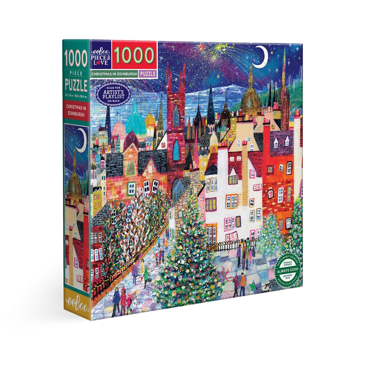 Christmas in Edinburgh 1000 Piece Jigsaw Puzzle | eeBoo - Jigsaw Puzzles - The Puzzle Center