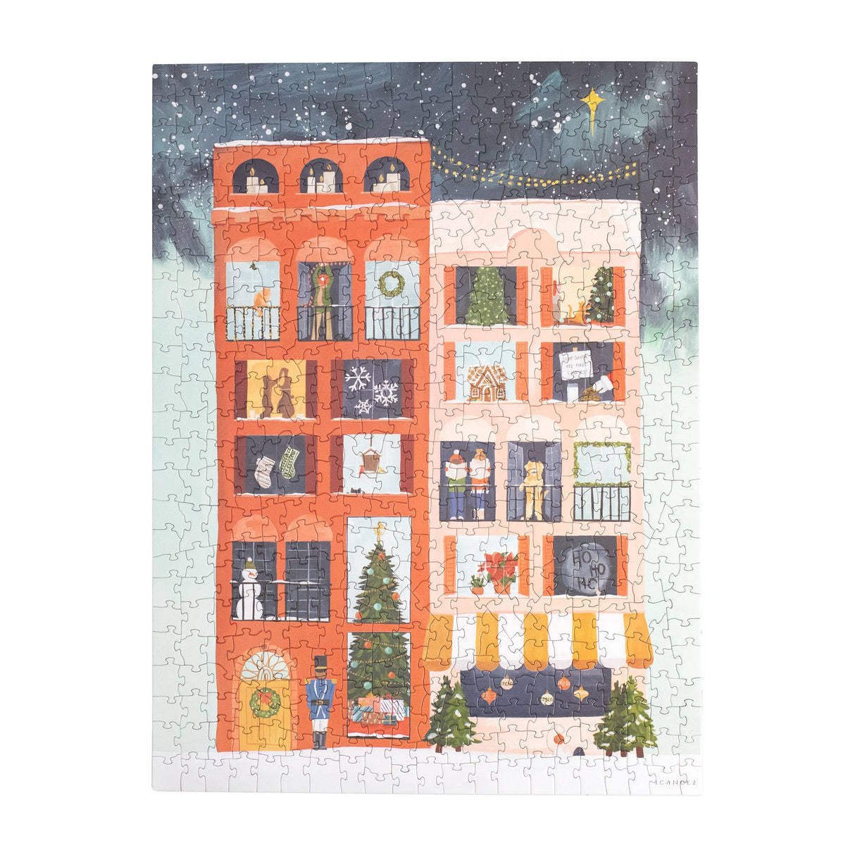 Christmas in the City - 500 Piece Jigsaw Puzzle by 1canoe2 - 1canoe2 | One Canoe Two Paper Co. - Jigsaw Puzzles - The Puzzle Center -