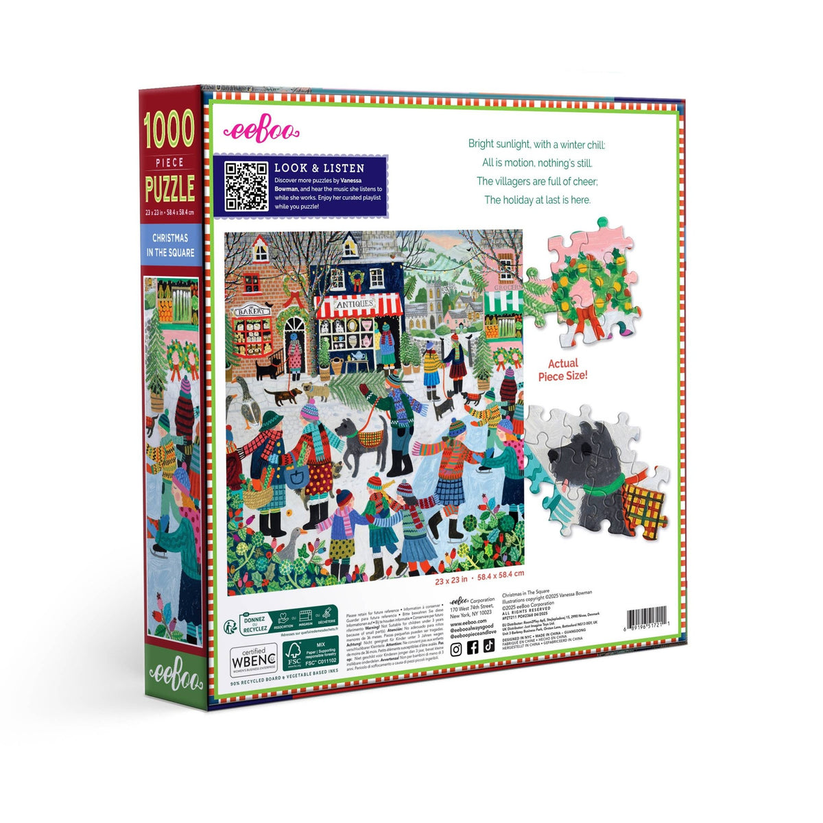 Christmas in the Square 1000 Piece Jigsaw Puzzle | eeBoo - Jigsaw Puzzles - The Puzzle Center