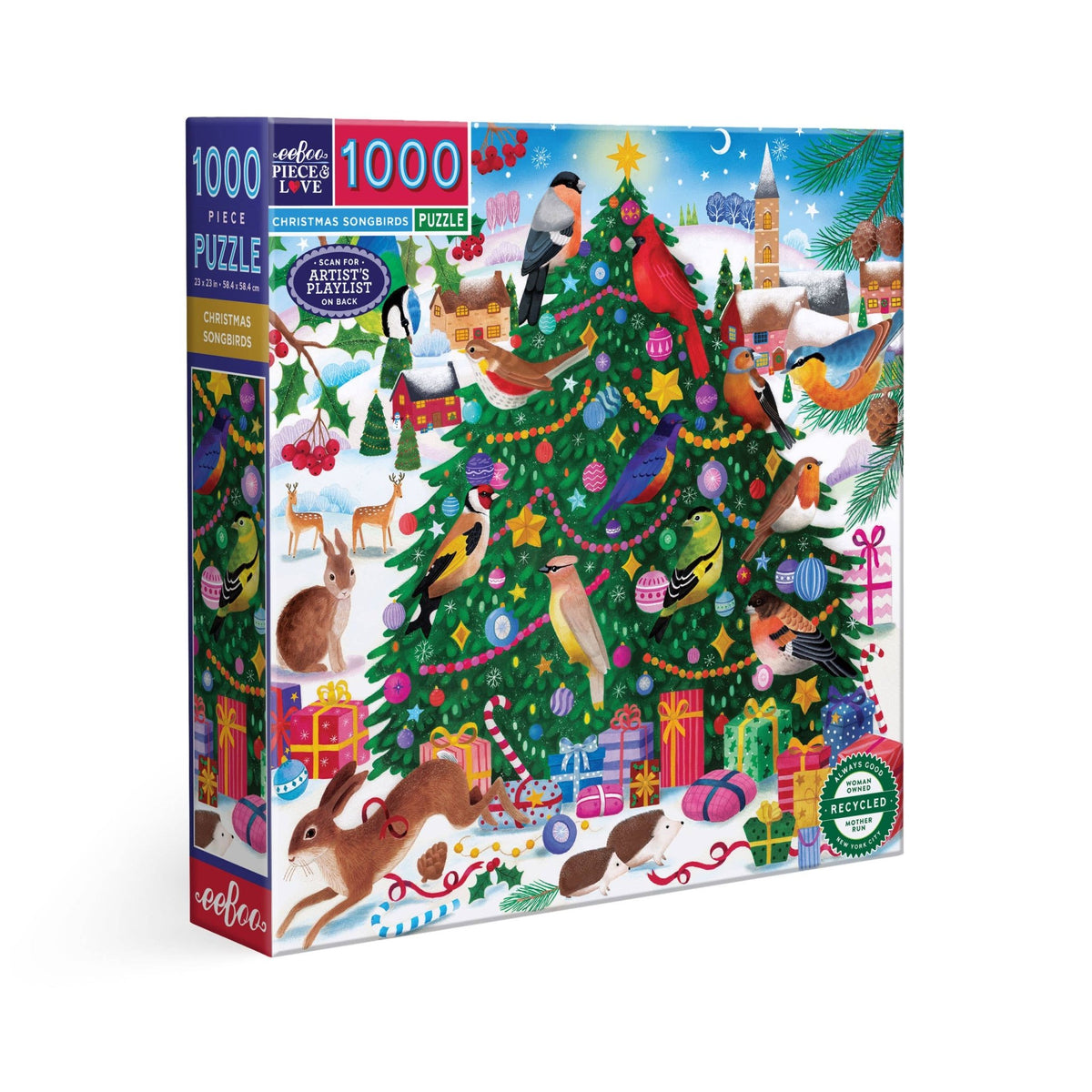 Christmas Songbirds 1000 Piece Jigsaw Puzzle | eeBoo - Jigsaw Puzzles - The Puzzle Center