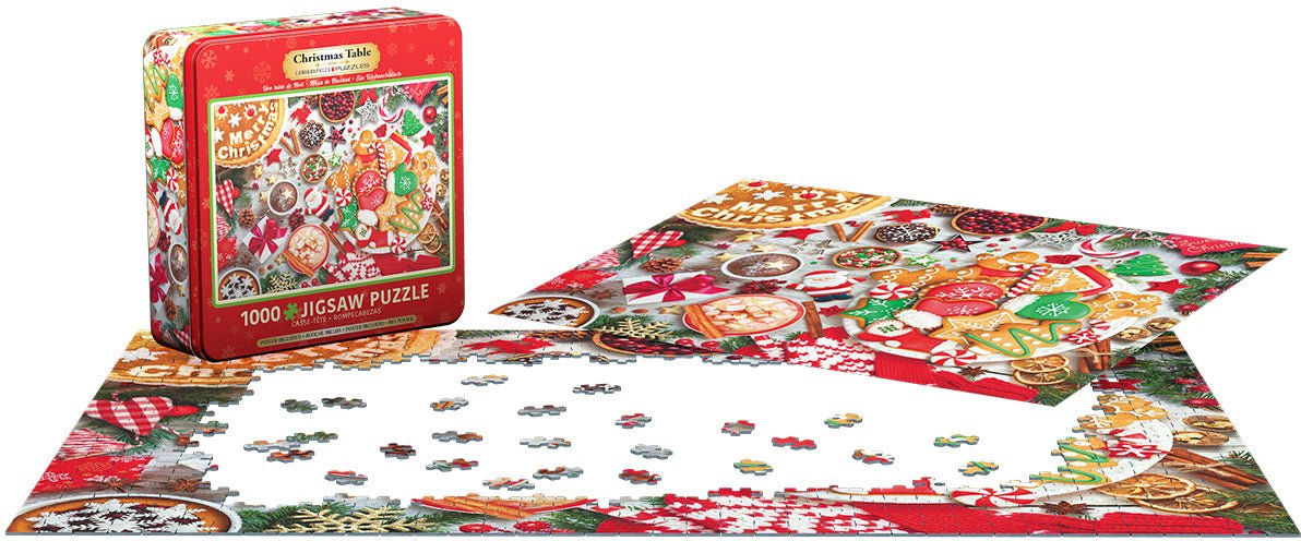 Christmas Table 1000 - Piece Jigsaw Puzzle in Collectible Tin by Eurographics - Eurographics - Jigsaw Puzzles - The Puzzle Center -