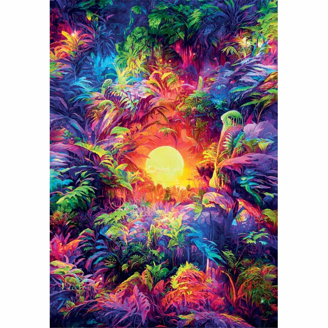 Color Boom - Psychedelic Jungle Sunrise, 500 piece Puzzle by Clementoni - Clementoni - Jigsaw Puzzles - The Puzzle Center -