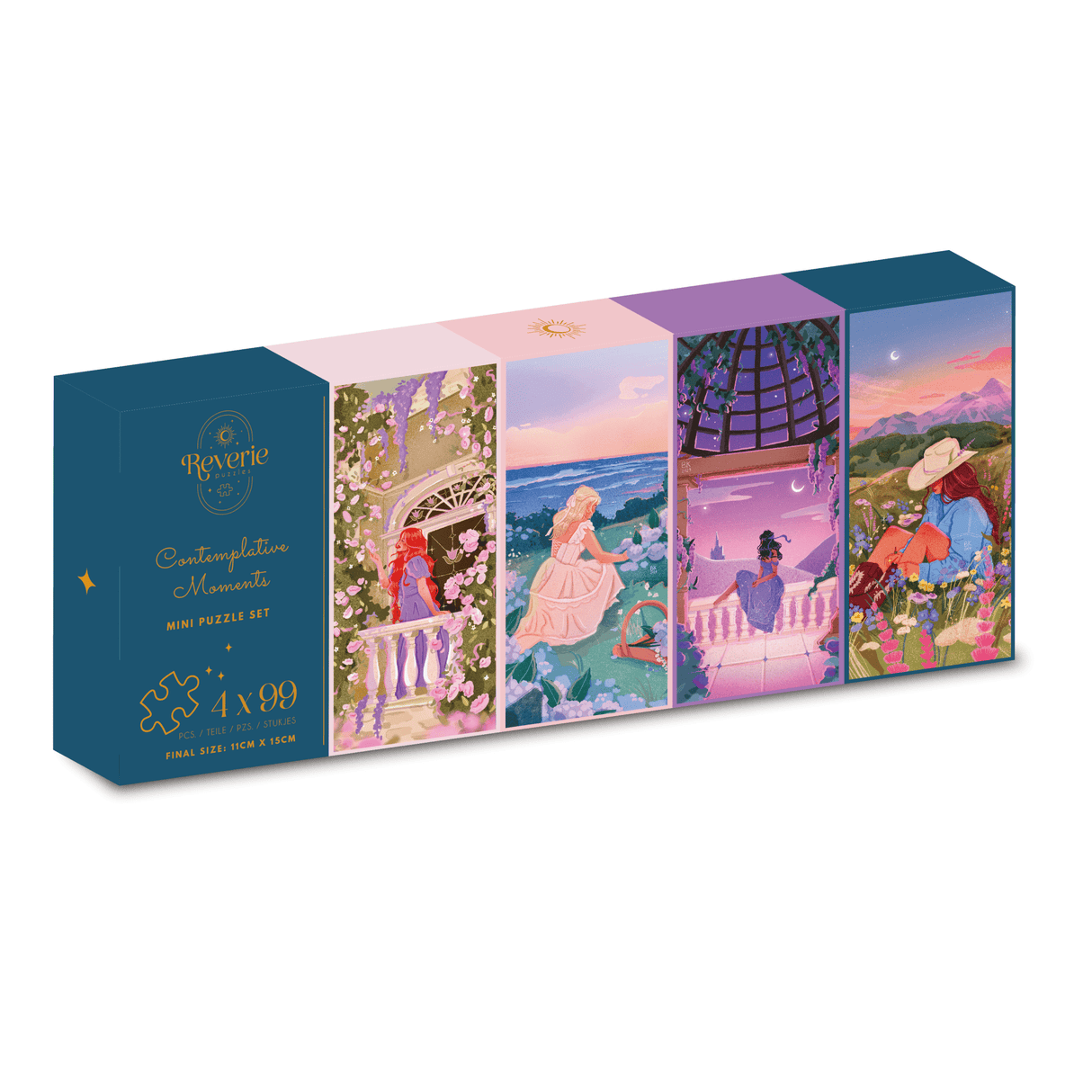 Contemplative Moments 4 x 99 Piece Mini Puzzle Set | Reverie Puzzles - Jigsaw Puzzles - The Puzzle Center