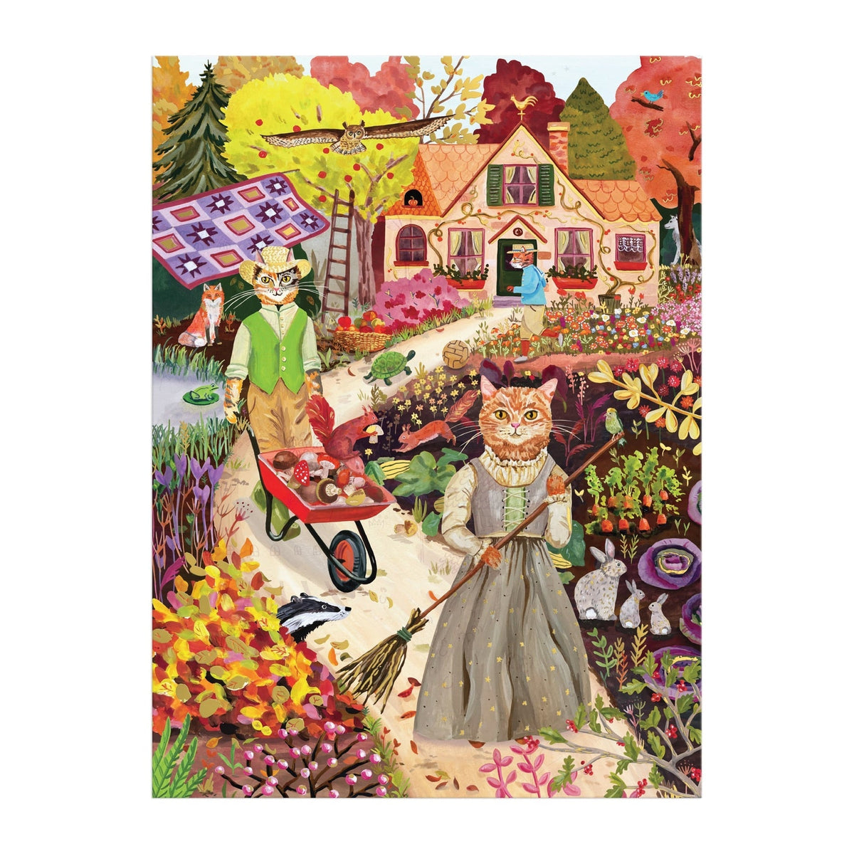 Cottage Cats 1000 Piece Foil Jigsaw Puzzle | Galison - Jigsaw Puzzles - The Puzzle Center