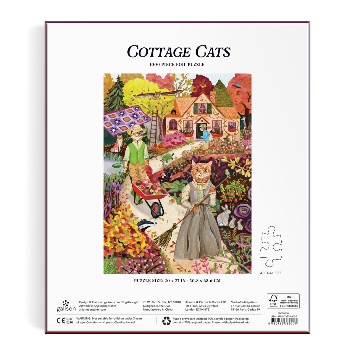 Cottage Cats 1000 Piece Foil Jigsaw Puzzle | Galison - Jigsaw Puzzles - The Puzzle Center