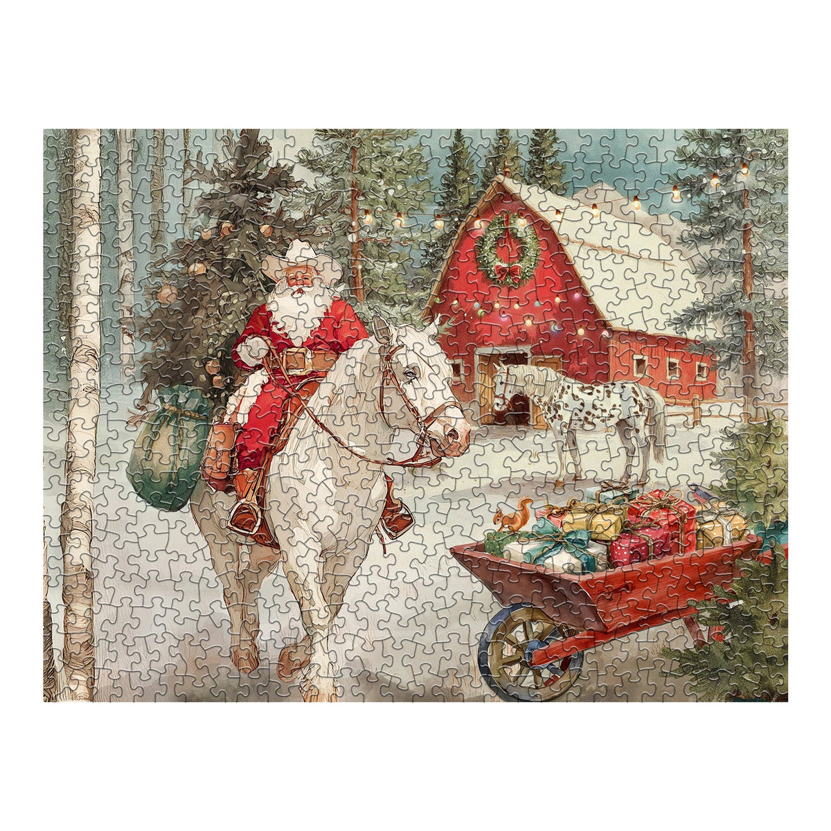 Cowboy Santa 500 Piece Jigsaw Puzzle | Springbok Puzzles - Jigsaw Puzzles - The Puzzle Center