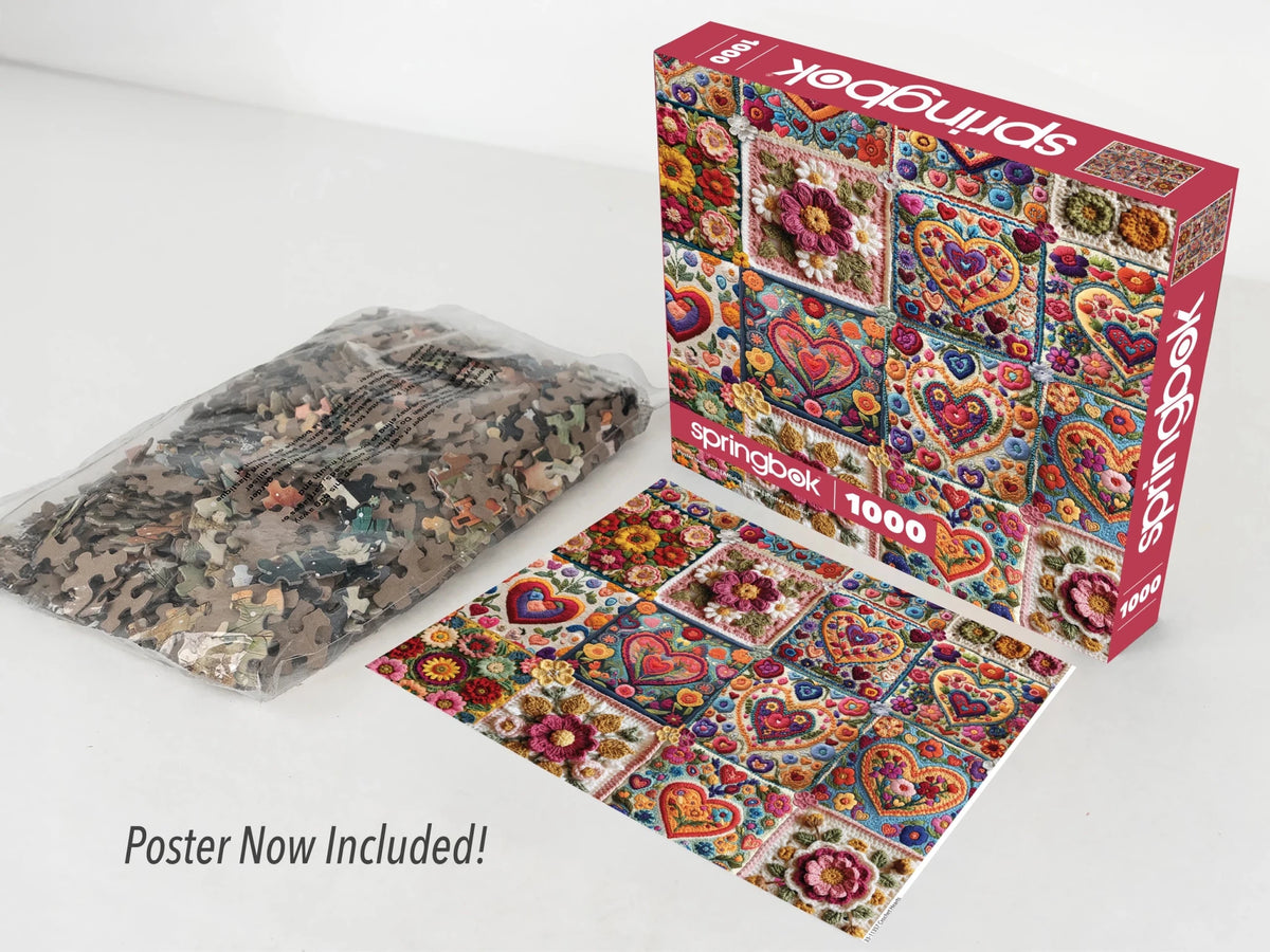 Crochet Hearts1000 Piece Jigsaw Puzzle | Springbok Puzzles - Jigsaw Puzzles - The Puzzle Center