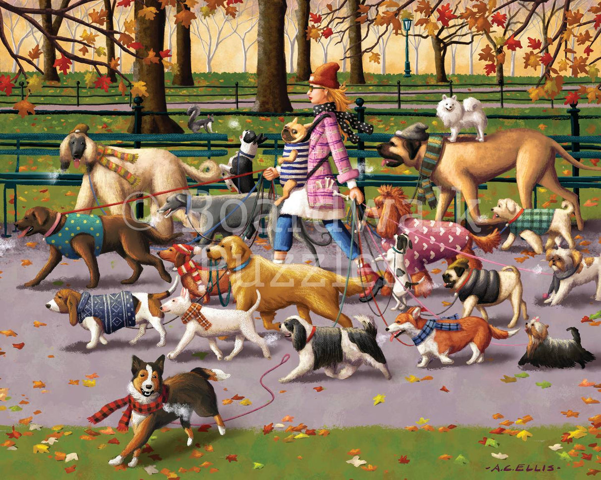 Dog Walker 1000 Piece Puzzle by Boardwalk - Boardwalk - Jigsaw Puzzles - The Puzzle Center -