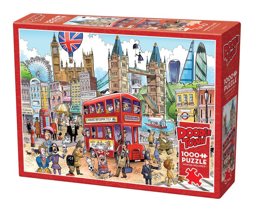 Doodletown: London Calling 1000 Piece Jigsaw Puzzle | Cobble Hill - Jigsaw Puzzles - The Puzzle Center