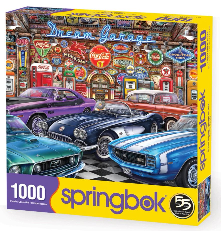 Dream Garage 1000 Piece Jigsaw Puzzle by Springbok Puzzles - Classic Car Puzzle - Springbok Puzzles - Jigsaw Puzzles - The Puzzle Center -