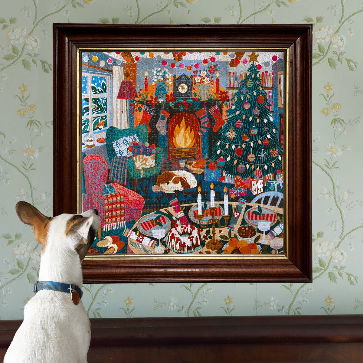 English Cottage Christmas 1000 Piece Jigsaw Puzzle | eeBoo - Jigsaw Puzzles - The Puzzle Center