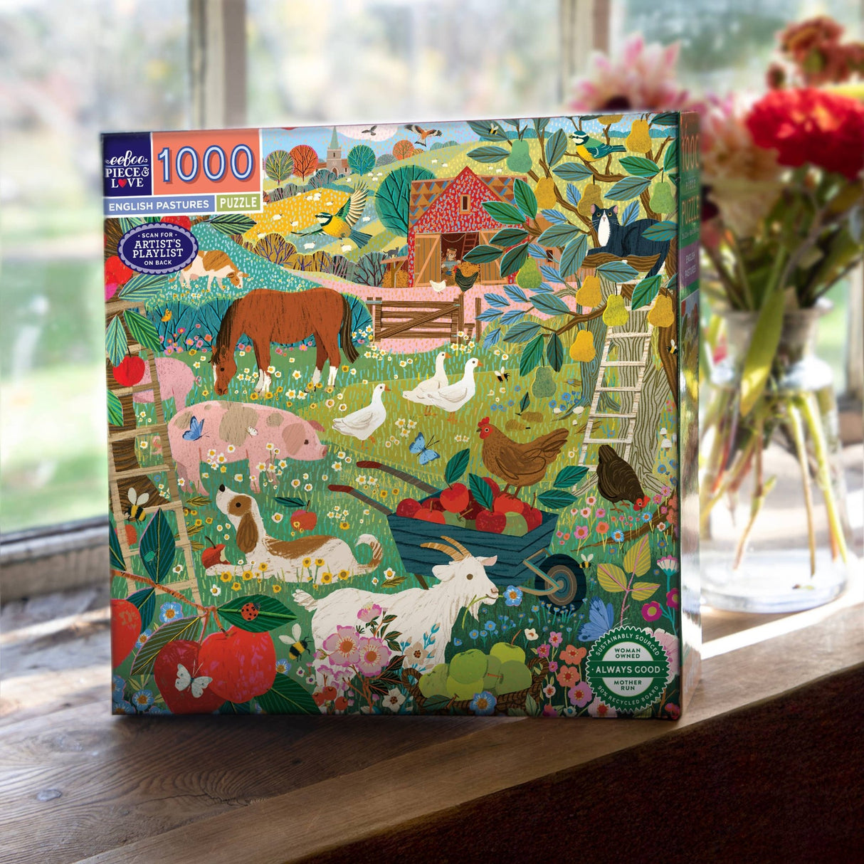 English Pastures 1000 Piece Jigsaw Puzzle | eeBoo - Jigsaw Puzzles - The Puzzle Center