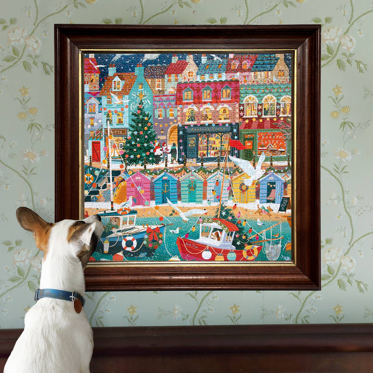 English Seaside Christmas 1000 Piece Jigsaw Puzzle | eeBoo - Jigsaw Puzzles - The Puzzle Center
