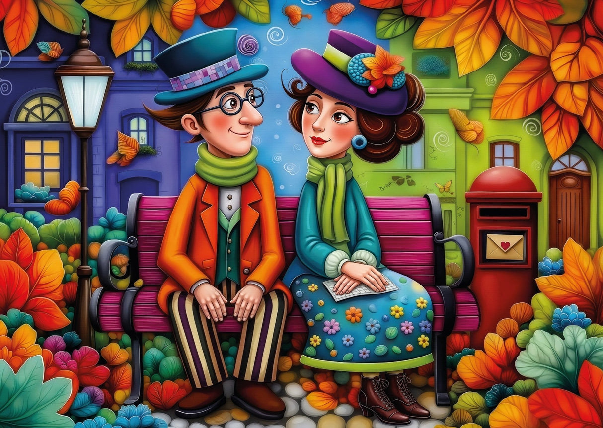 Fall Sweet Romance 1000 Piece Jigsaw Puzzle | JaCaRou - Jigsaw Puzzles - The Puzzle Center