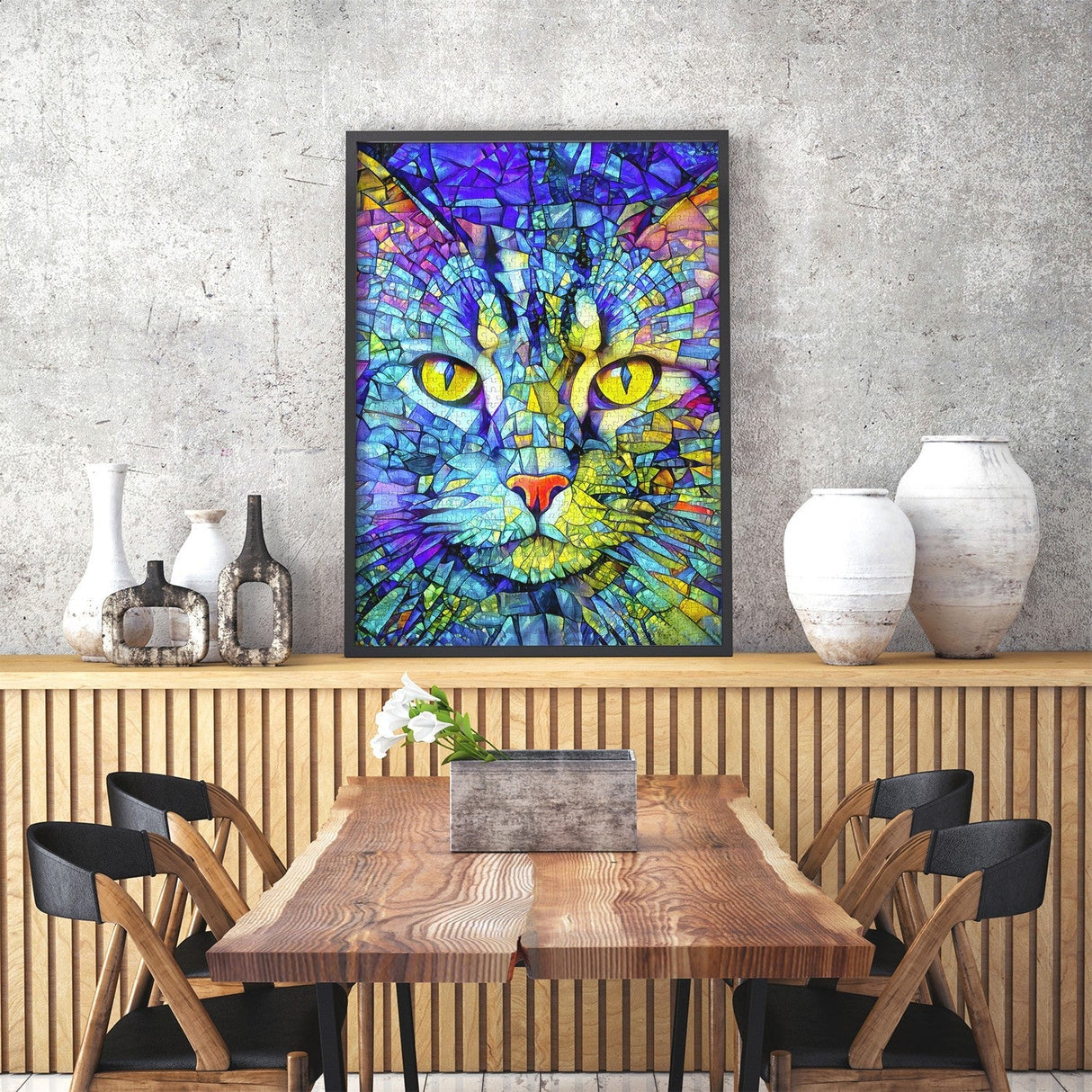 Fiona the Stained Glass Cat 1000 Piece Jigsaw Puzzle | Enjoy Puzzles - Jigsaw Puzzles - The Puzzle Center