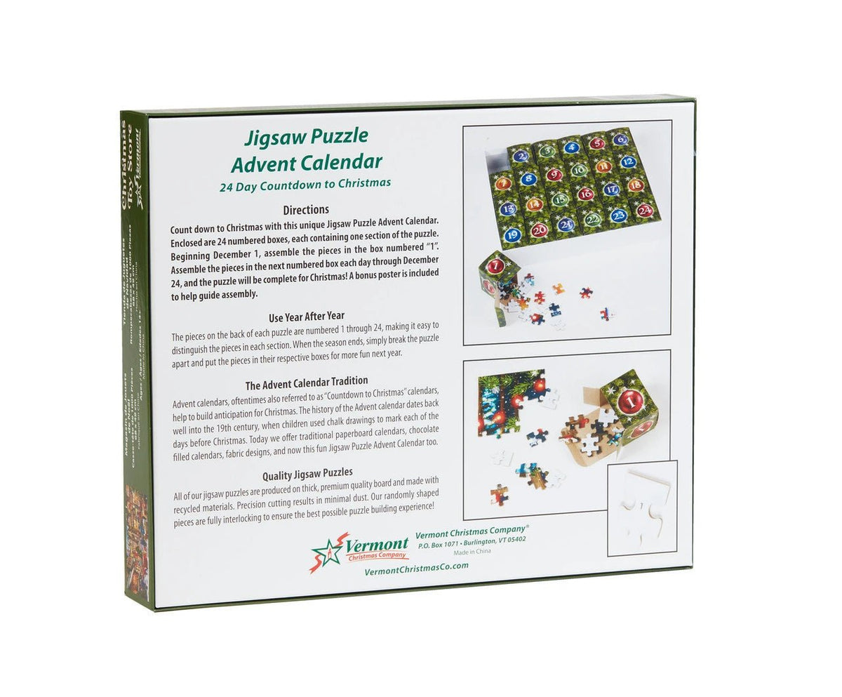 Fireside Christmas Advent Calendar 1000 Pieces | Vermont Christmas Co - Jigsaw Puzzles - The Puzzle Center