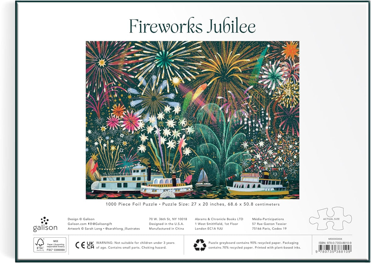 Fireworks Jubilee 1000 Piece Foil Jigsaw Puzzle | Galison - Jigsaw Puzzles - The Puzzle Center