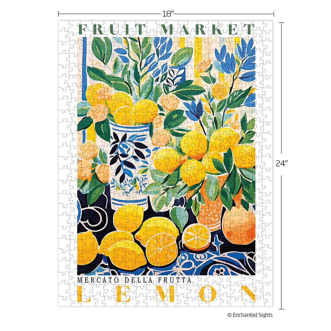 Fruit Market Lemons 500 Piece Jigsaw Puzzle | WerkShoppe - Jigsaw Puzzles - The Puzzle Center