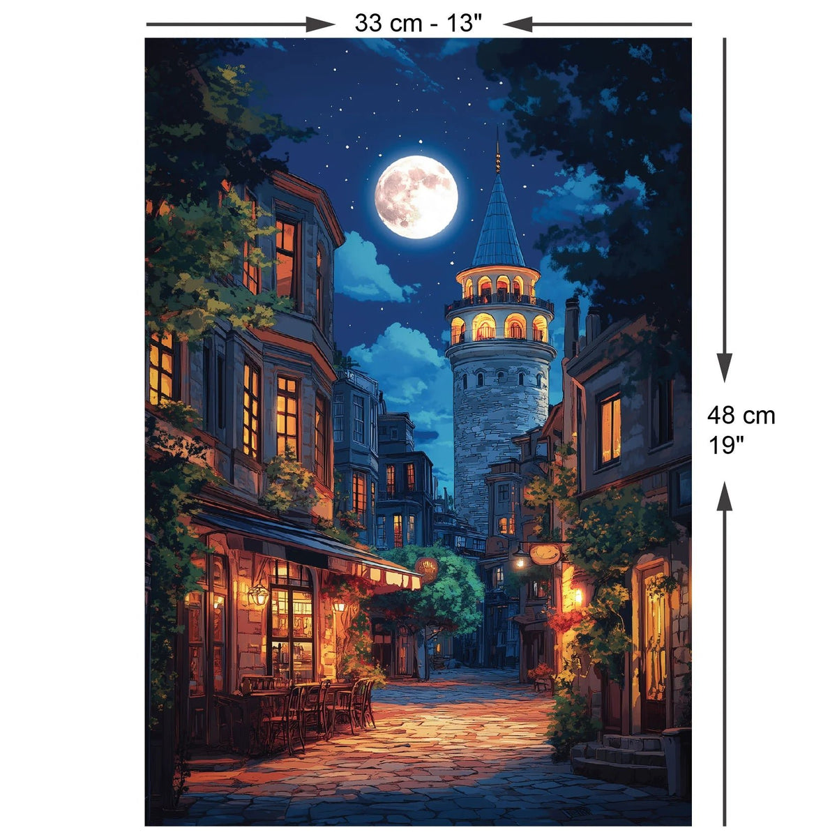 Galata at Fullmoon 500 Piece Jigsaw Puzzle | Anatolian - Jigsaw Puzzles - The Puzzle Center