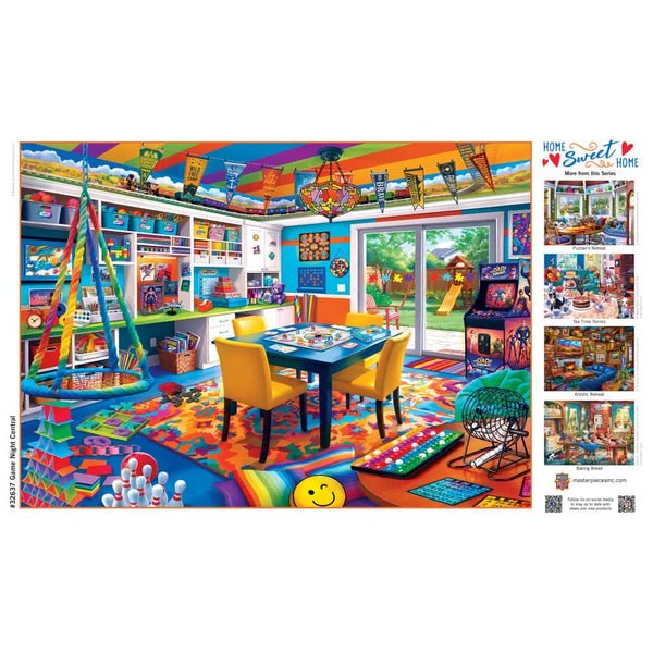 Game Night Central 500 Piece Jigsaw Puzzle | Masterpieces - Jigsaw Puzzles - The Puzzle Center