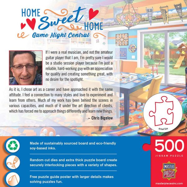 Game Night Central 500 Piece Jigsaw Puzzle | Masterpieces - Jigsaw Puzzles - The Puzzle Center