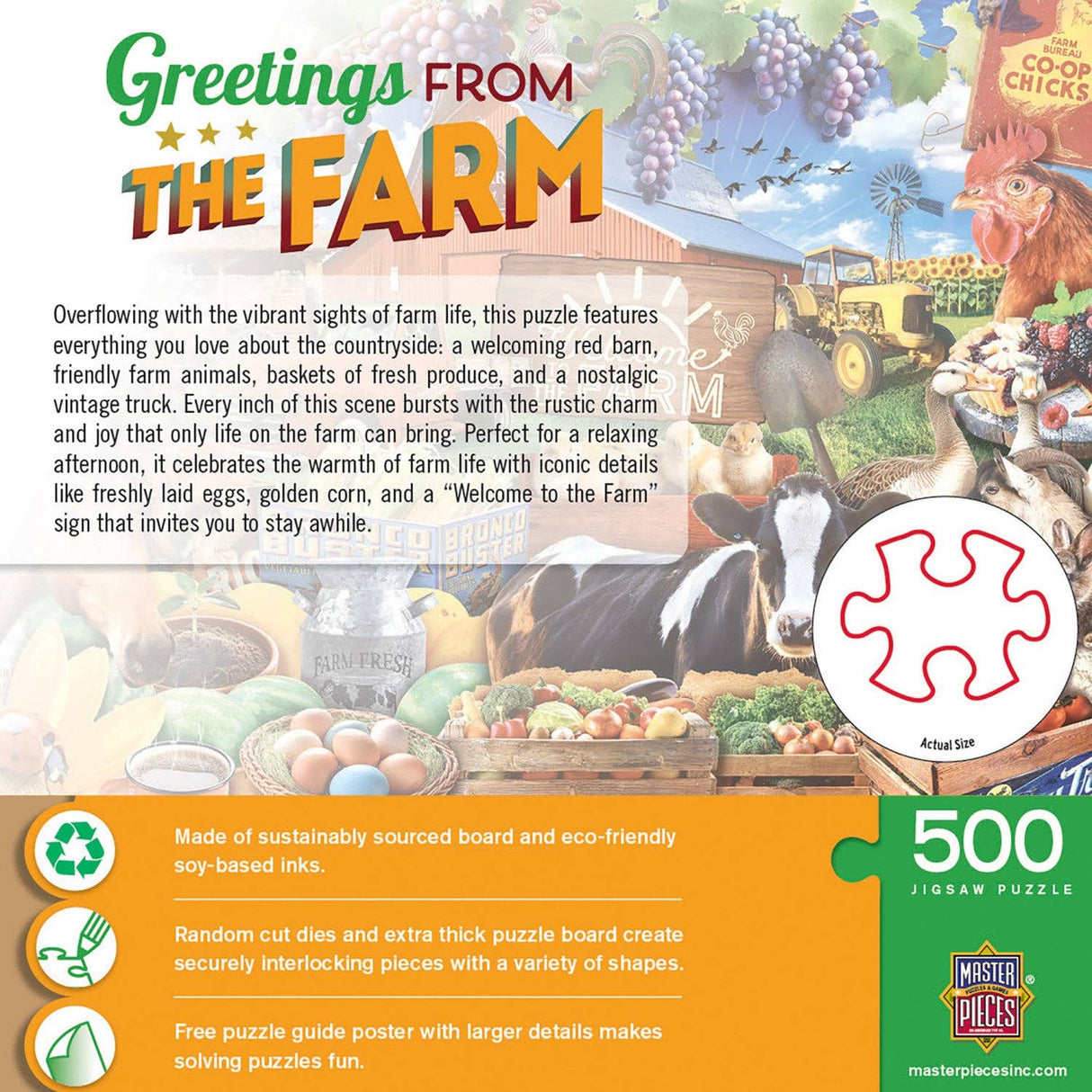 Greetings From the Farm 500 Piece Jigsaw Puzzle by Masterpieces Puzzles - Masterpieces Puzzles - Jigsaw Puzzles - The Puzzle Center