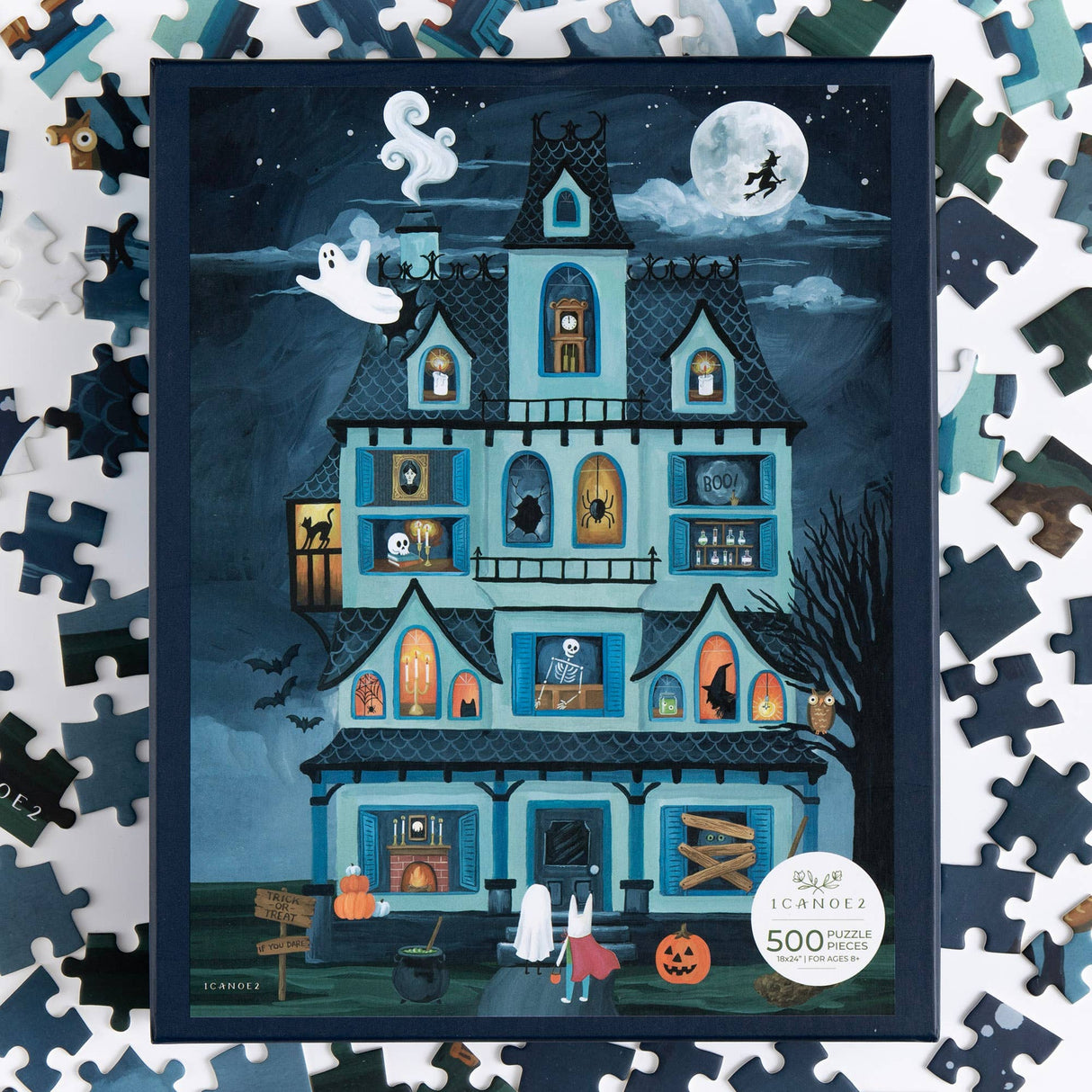 Halloween House - 500 Piece Jigsaw Puzzle by 1Canoe2 - 1canoe2 | One Canoe Two Paper Co. - Jigsaw Puzzles - The Puzzle Center -