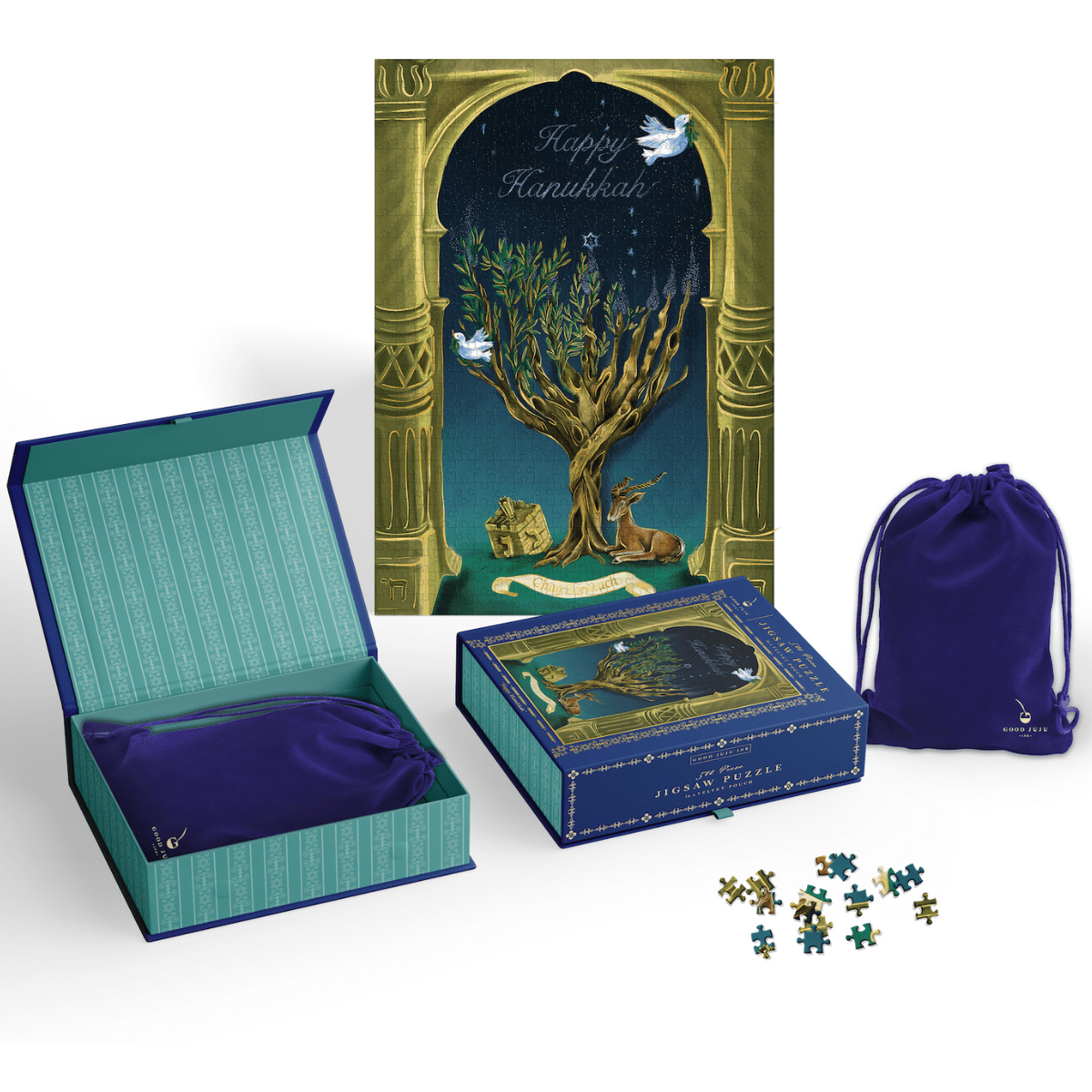 Happy Hanukkah 500 Piece Jigsaw Puzzle | Good Juju Ink - Jigsaw Puzzles - The Puzzle Center