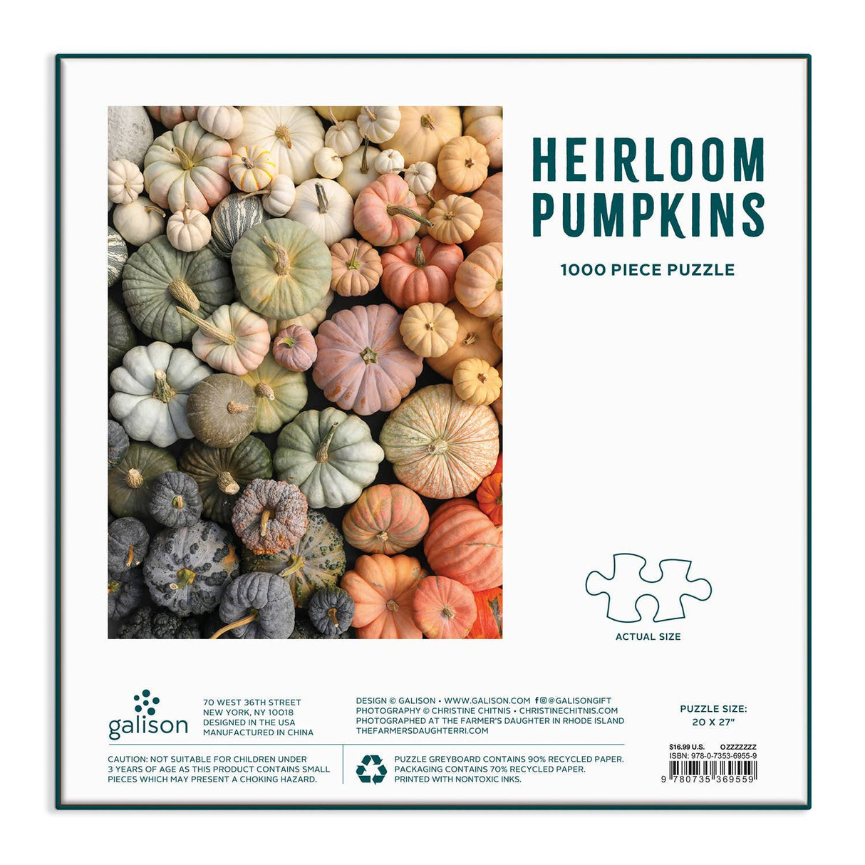 Heirloom Pumpkins 1000 Piece Puzzle by Galison - Galison - Jigsaw Puzzles - The Puzzle Center -