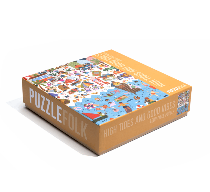 High Tides and Good Vibes 1000 Piece Beach Puzzle by Puzzlefolk - Puzzlefolk - Jigsaw Puzzles - The Puzzle Center -