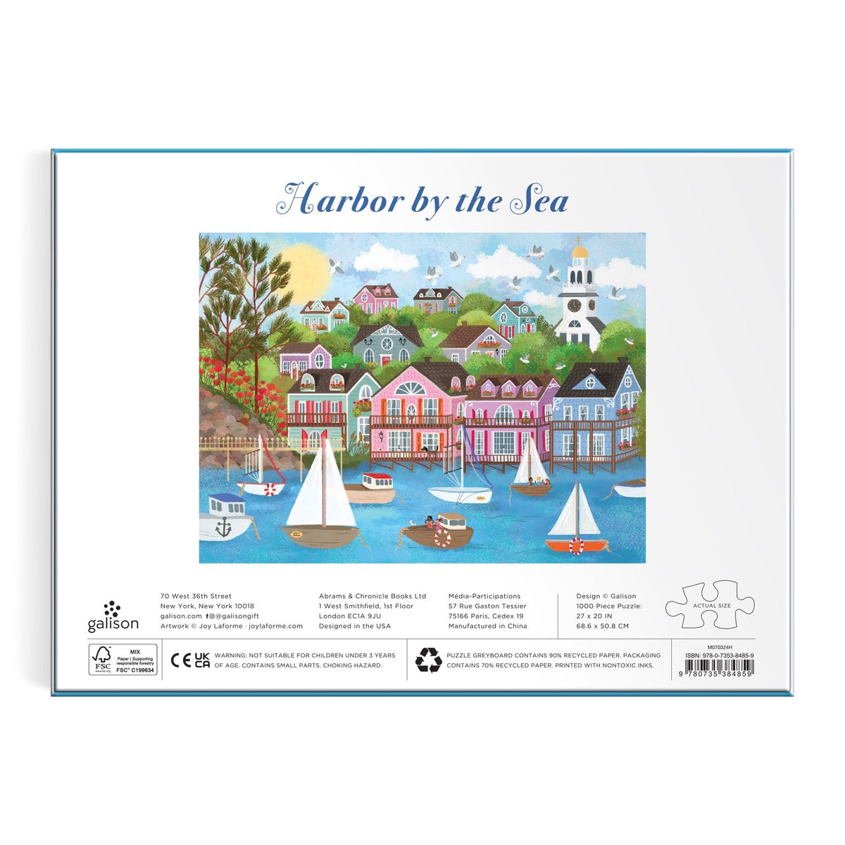 Joy Laforme Harbor by the Sea 1000 Piece Jigsaw Puzzle | Galison - Jigsaw Puzzles - The Puzzle Center