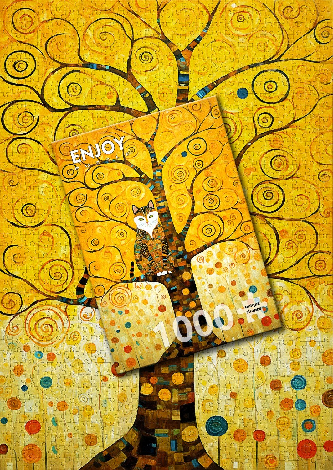 Klimt: Cat in the Tree of Life 1000 Piece Jigsaw Puzzle | Enjoy Puzzles - Jigsaw Puzzles - The Puzzle Center