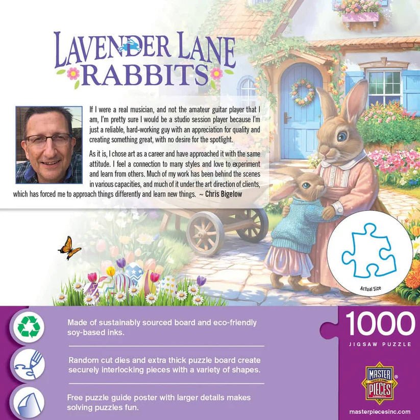 Lavender Lane Rabbits 1000 Piece Jigsaw Puzzle | Masterpieces - Jigsaw Puzzles - The Puzzle Center