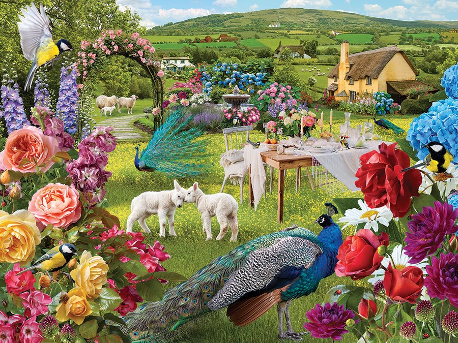 Little Lambs Rose Garden 1000 Piece Jigsaw Puzzle | Cobble Hill - Jigsaw Puzzles - The Puzzle Center