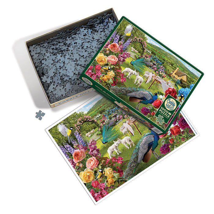 Little Lambs Rose Garden 1000 Piece Jigsaw Puzzle | Cobble Hill - Jigsaw Puzzles - The Puzzle Center