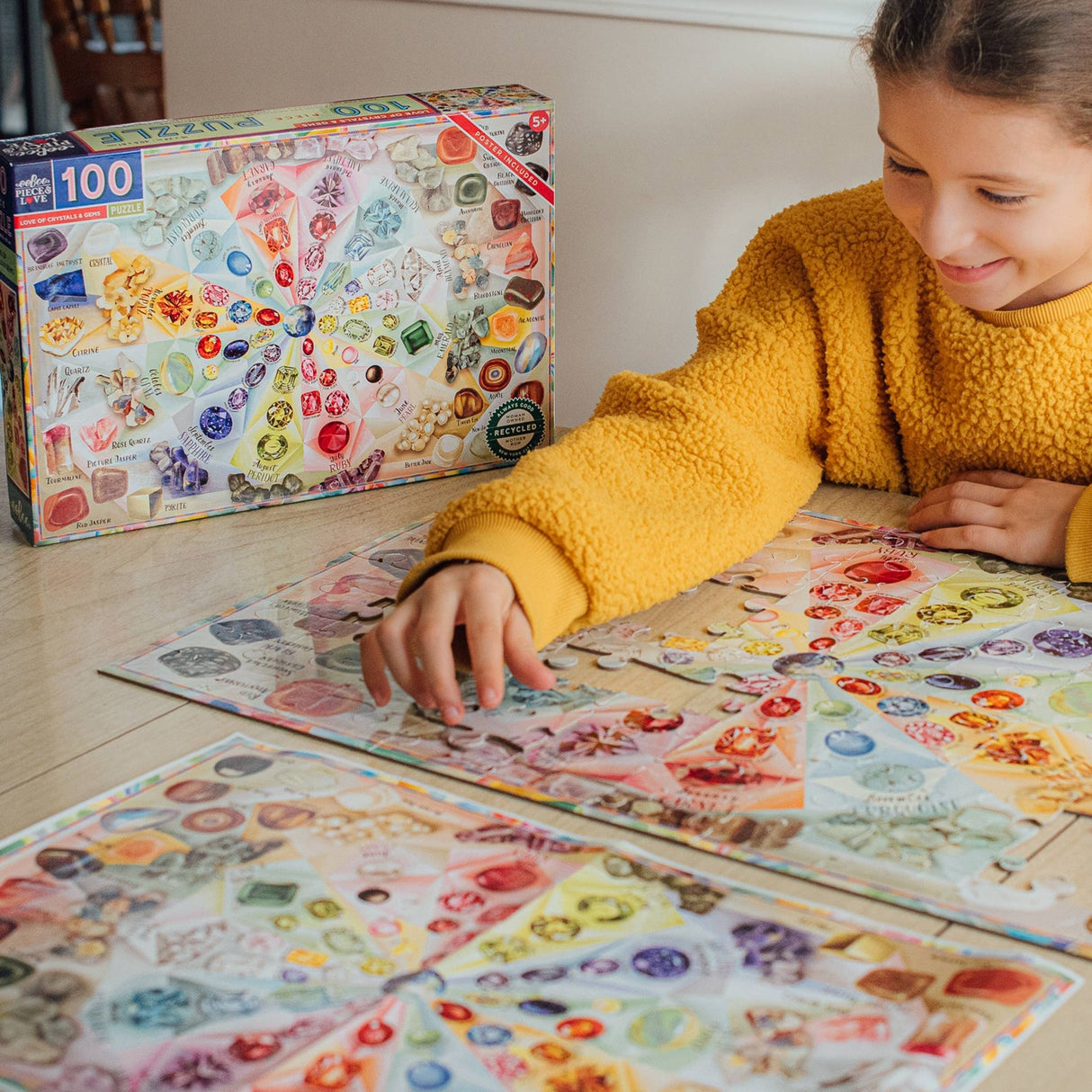Love of Crystals & Gems 100 Piece Puzzle by eeBoo - eeBoo - Jigsaw Puzzles - The Puzzle Center -