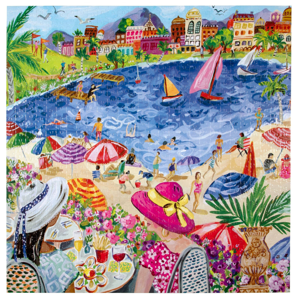 Lunch by the Sea 1000 Piece Jigsaw Puzzle | eeBoo - Jigsaw Puzzles - The Puzzle Center